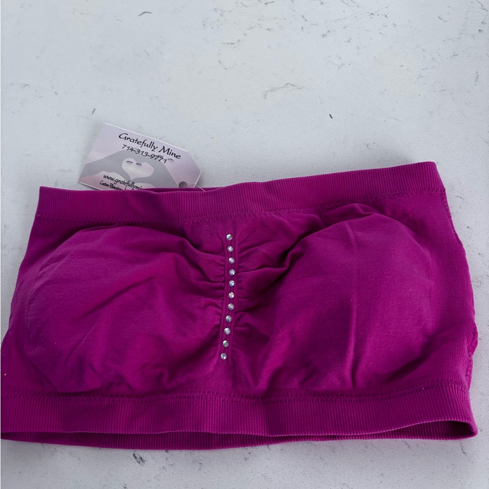 Purple Bandeau Top with Rhinestone Detail